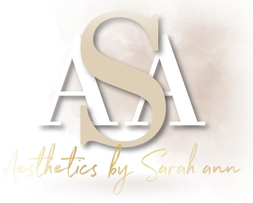 The ASA Aesthetics by Sarah Ann logo: an interlocking A, S and A monogram above the words Aesthetics by Sarah ann.